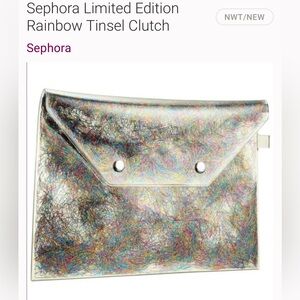 Sephora Limited Edition Rainbow Tinsel Clutch